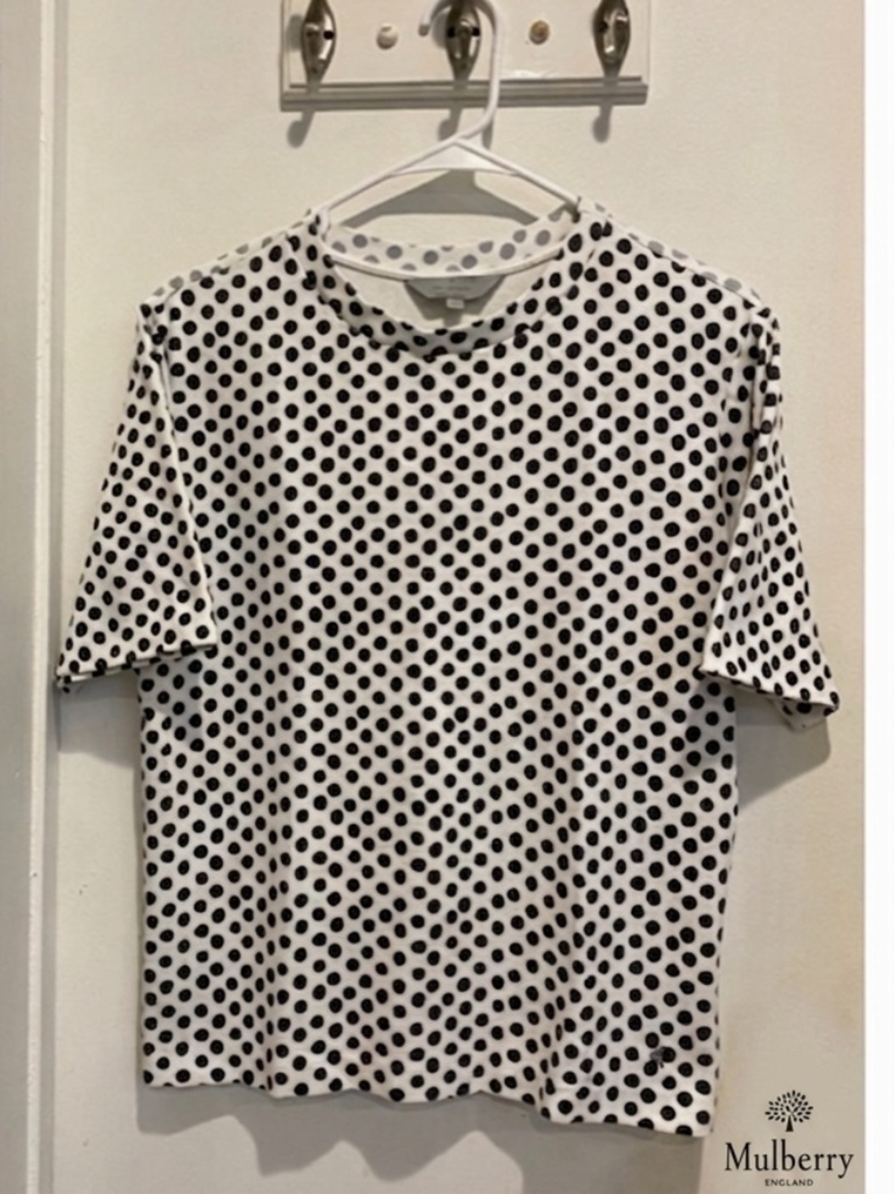 Mulberry Black & White Polka Dot Short Sleeve T-Shirt